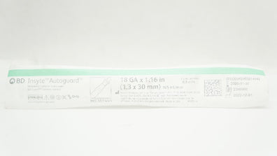 BD 381444 BD Insyte Autoguard Shielded IV Cath. 18Ga x 1.16inch 105ml/min